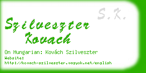 szilveszter kovach business card