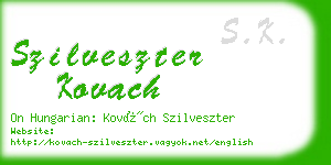 szilveszter kovach business card